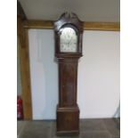 A Good qaulity mahogany 8 day striking longcase clock, the silvered 12" arched dial signed Hagger