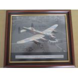 WWII Lancaster Bomber photo, hand signed by ten Lancaster Bomber veterans who flew on many