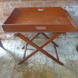 A Mahogany Butlers tray on stand , tray size 78 x 53 cm