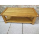 A good quality oak coffee table, 130cm x 60cm, in good condition