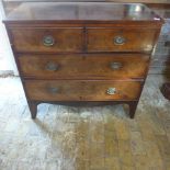 A Georgian Mahogany 4 drawer chest 91 cm tall 98 x 47