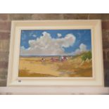 Oil painting, John Rohda, On the dunes, Norfolk, frame size 58cm x 74cm, in good condition