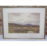 A framed and glazed watercolour by Augustus-Walford-Weedon (1838-1908) signed and dated 187 The Peat