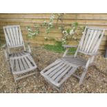 A pair of Trinity folding hardwood steamer chairs
