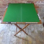 An Oak folding games table with inset counters made by W Thornhill & Co London Reg no 52608 , 74