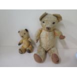 A Chad Valley Sooty bear, 24cm tall, and another vintage Mohair bear, 46cm tall, both with play wear