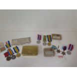 A good family group of medals to include a WWII trio of medals including The Air Crew Europe Star