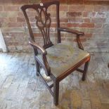 A Georgian Mahogany elbow chair