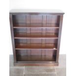 A Victorian mahogany open bookcase with adjustable shelves, 108cm tall x 91cm x 29cm, in polished