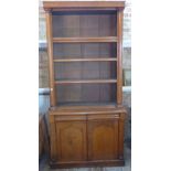 A Victorian Oak Chiffonier bookcase 232 cm tall 69 x 79