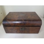 A Victorian walnut writing slope, 30cm wide, reasonably good some wear, no key