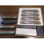 A Playart HO scale boxed train set and an unboxed Hornby 00 gauge Golden Arrow bocastle loco