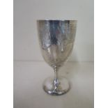 A Victorian silver goblet, Exeter 1861/2, JW & Co, 14cm tall, approx 4.4 troy oz, in generally