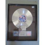 A Dire Straits, Brother in Arms Platinum Sales Award, 54cm x 43cm, presented to Rondor Music (