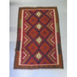 A hand knotted woollen Maimana Kilim rug, 135cm x 92cm
