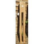 A new green oak bicycle lock post, 157cm tall x 19cm x 19cm with plaque and ring plate