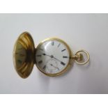 A hallmarked 18ct yellow gold full hunter pocket watch with repeat, 5.2cm wide, total weight