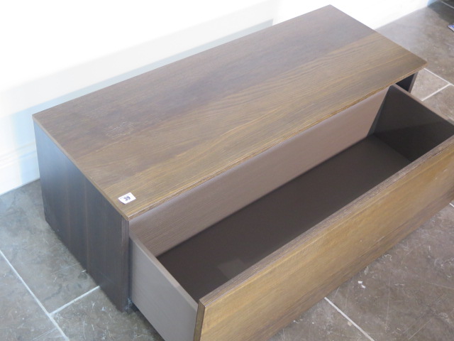 A teak TV unit with a drawer, 40cm tall x 108cm x 40cm - Image 2 of 3