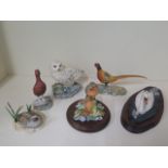 Border Fine Art six bird figures, largest 15cm tall, all good condition, no boxes