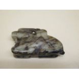 A mottled jade carved dragon, 7cm x 3.5cm, in good condition