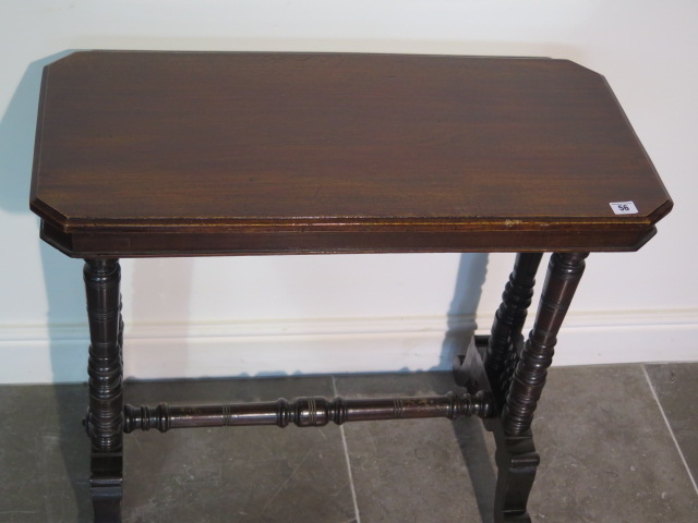 A Victorian mahogany stretcher table, 71cm tall x78cm x 38cm - Image 2 of 2