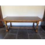 A good oak refectory table by Brights of Nettlebed, 30" tall x 91" long x 36" wide with good