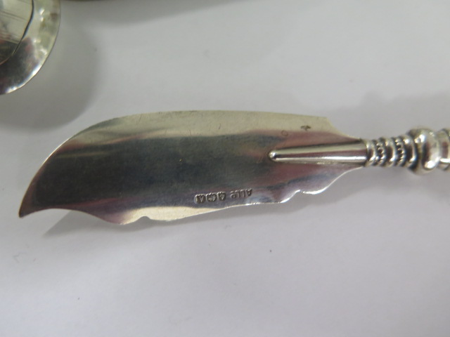 Three small silver pill boxes, a plated scent bottle, a penknife, spoon, mother of pearl and - Image 5 of 5