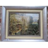 An oil on panel in the French Impressionist style unsigned in a silvered frame 51cm x 61cm,