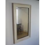 A shabby chic painted wall mirror, 110cm x 64cm