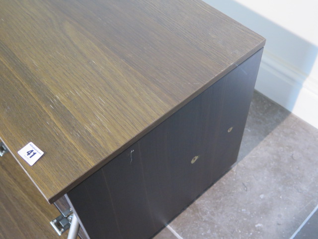 A teak TV unit with a drawer, 40cm tall x 108cm x 40cm - Image 2 of 4