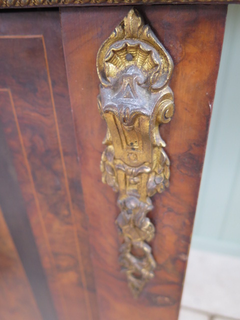 A 19th century walnut inlaid pier cabinet with a single door and ormulu mounts, 112cm tall x 83cm - Image 4 of 5