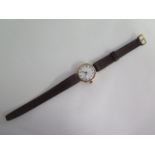 A 9ct gold ladies wristwatch hallmark Birmingham 1930, 15 jewel Swiss movement with an enamel