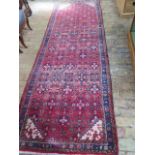 A washed round ground full pile Persian runner with bespoke allover design, 320cm x 110cm, in good