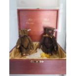 A Steiff Ambao Chocolate Belgium Bear set, mohair, 23cm tall, Limited Edition number 632 of 1500,