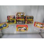 10 Corgi diecast model Formula 1 racing cars, Yardley McLaren M19AF1, Ferrari 312 B2, TS 9B Team