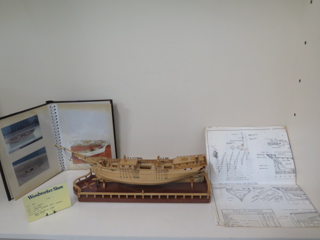 A 1:48 plank built model of The Brigantine Leon with plans and album showing the construction with