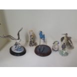 Border Fine Art six bird figures, largest 20cm tall, all good condition, no boxes