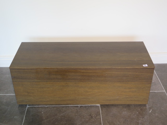 A teak TV unit with a drawer, 40cm tall x 108cm x 40cm