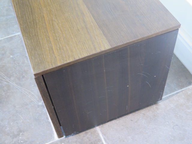 A teak TV unit with a drawer, 40cm tall x 108cm x 40cm - Image 3 of 3