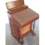 A Victorian mahogany davenport desk, for restoration, 82cm tall x 55cm x 54cm