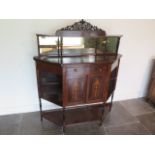 A 19th century rosewood side cabinet with two inlaid doors, 122cm wide x 150cm tall x 38cm deep