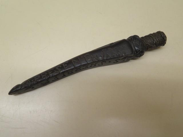 An interesting 17cm ebony carving, carved by George Sherriff, a seaman from Brixham, Devon who was - Image 4 of 5