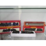 4 Hornby boxed 00 gauge locos with tenders Canadian, Pacific, BR Fowler Duchess locomotive and