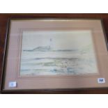 Victor Noble Rainbird 1887-1936 watercolour St Marys' Island, frame size 41cm x 52cm, in good