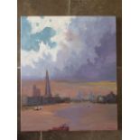 Oil painting, John Rohda, The Thames, framed 61cm x 51cm in good condition