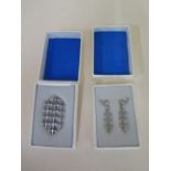 A David Anderson sterling silver brooch and earring set marked UNI DA Norway 925 sterling, brooch
