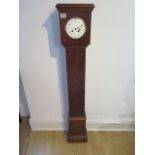 An oak case 8 day granddaughter clock with French striking movement - Height 126cm - cracks to