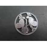 Georg Jensen pendant designed by Arno Malinowski no 105 with two butterflies on a flowering bough,