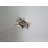 A hallmarked 9ct yellow gold dress ring, size O, approx 3.6 grams (not diamond), generally good