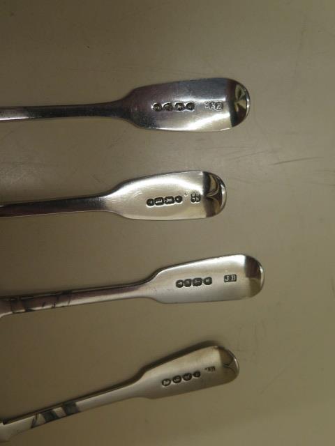 A silver mustard spoon, a silver Birthday spoon and four other silver spoons, approx 4.3 troy oz - Image 4 of 4